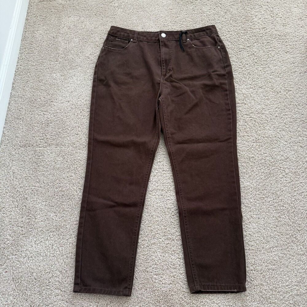 Refuge Denim Junior’s Brown High Rise Mom Jeans Stretch Classic School Sz 13
